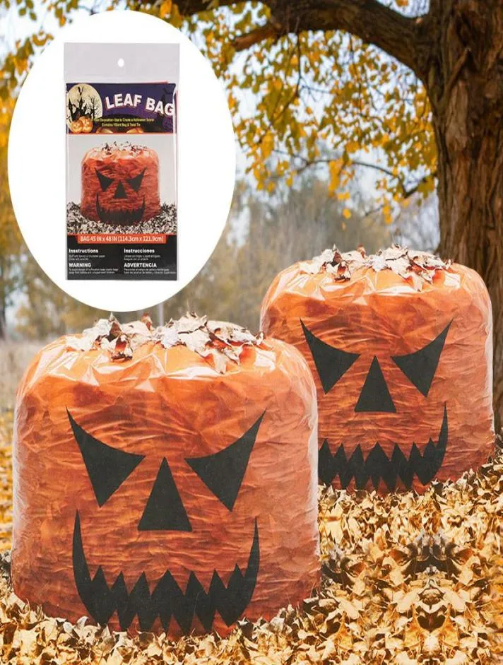 Kürbisblattbeutel Halloween LDPE Große dekorative Kürbis Rasenbeutel Halloween Dekoration im Freien im Freien Garten Garten Garbage Bag Vt13958688