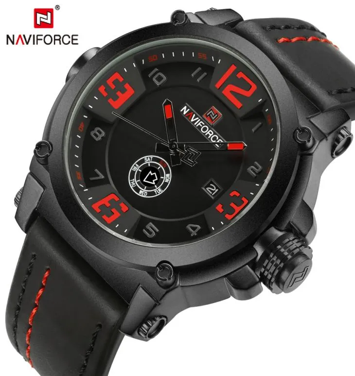 Naviforce 9099 Mens horloges topmerk luxe sport quartzwatch lederen strap klok mannen waterdichte polshorloge pologwatch relogio masculino t25924136