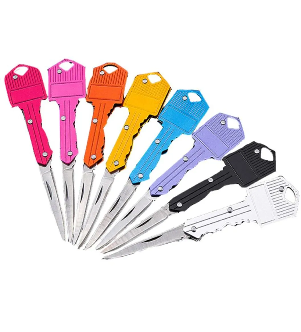 Keychains de couteau pliant en acier inoxydable mini couteaux de poche extérieur de camping de camping tactique couteaux outil de survie 8 couleurs7198807