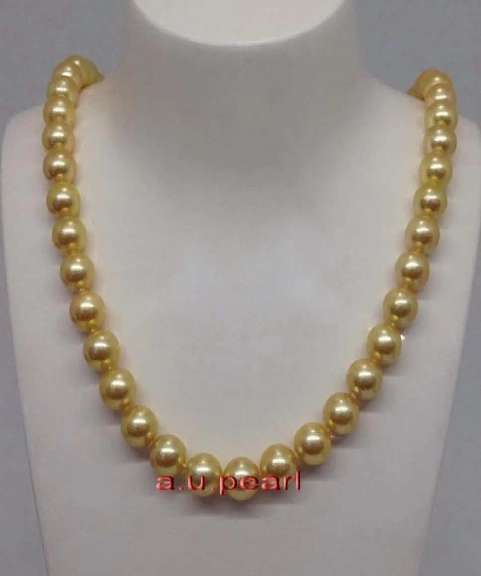 Чистые жемчужины ювелирные изделия круглая длинная 26 quot1011 мм естественное настоящее южное море Золотое жемчужное ожерелье 14K1265042