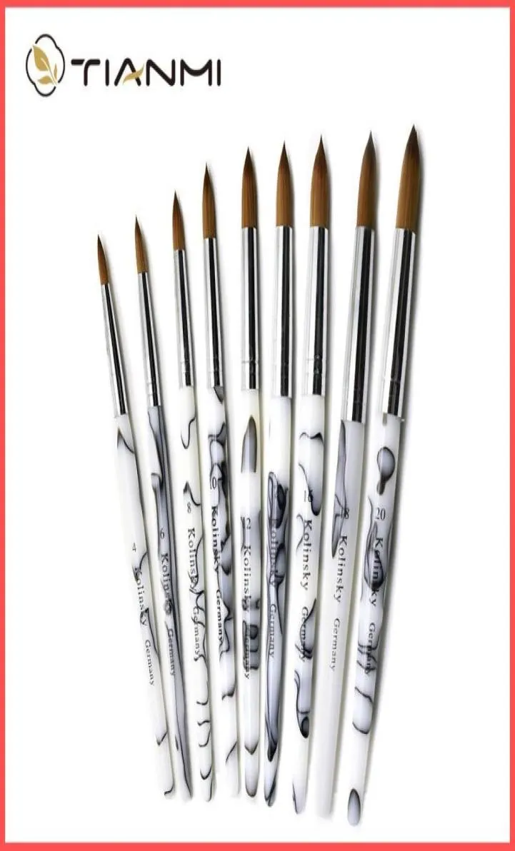 Nagelborstar Tianmi Gradient Färg Kolinsky Acrylic Art Tool Polish Brush Set målning Pen för nybörjare2066331