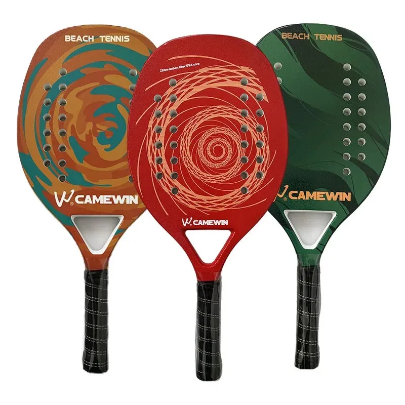 Camewin Beach Tennis Racket Full Carbone Fibre Surface rugueuse Boule de sport extérieur pour hommes Player senior adulte 240509