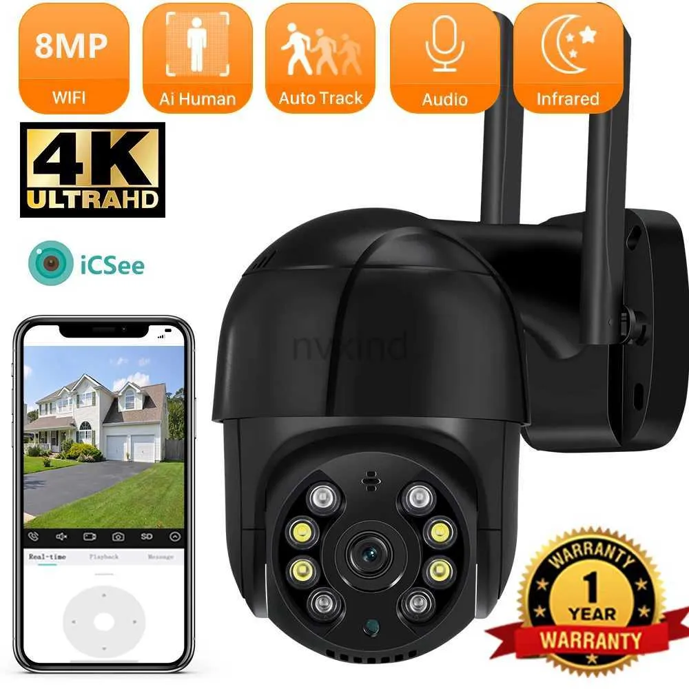 IP -camera's ANBIUX 8MP 4K IP CAMERA 5MP Speed Dome Automatische tracking PTZ Camera Smart Home Outdoor Wireless WiFi Camera Monitoring D240510