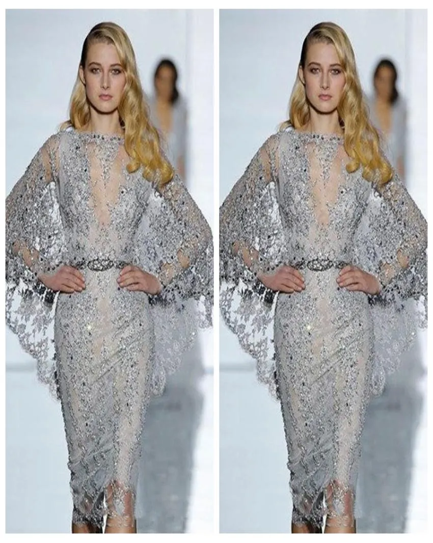 2019 Jewel Lace Appliques Sheath Knee Length aftonklänningar med pärlor med korta promfestklänningar anpassade Vestidos de Soiree SL8515845
