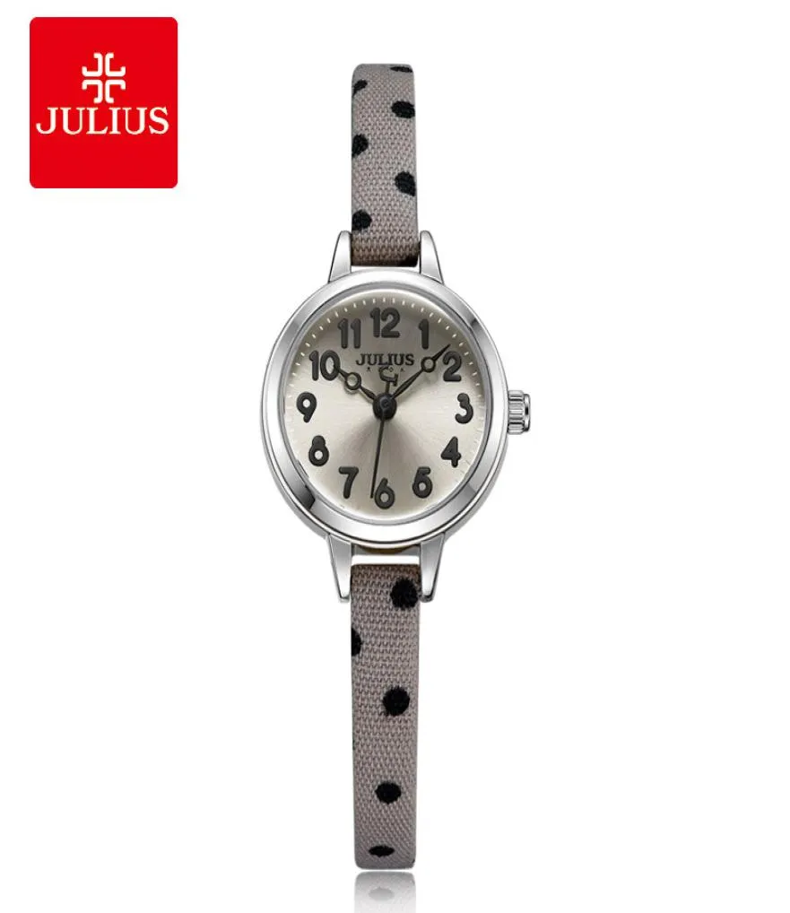 2020 год Юлиус роскошные маленькие часы -подарки для девочек часы арабский номер Япония Quartz Kids Watch The Ultra Slim Cartoon Leather Montre 5956529