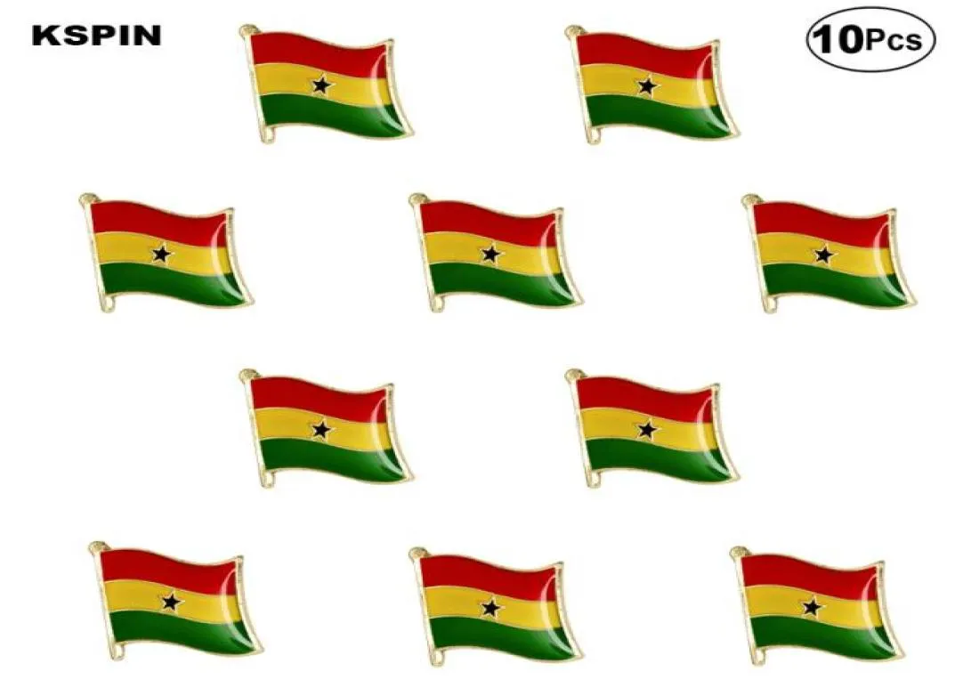 Of 10 Ghana Flag Lapel Pin Mini Brooch Pins Badges From Qsoy, 1.60