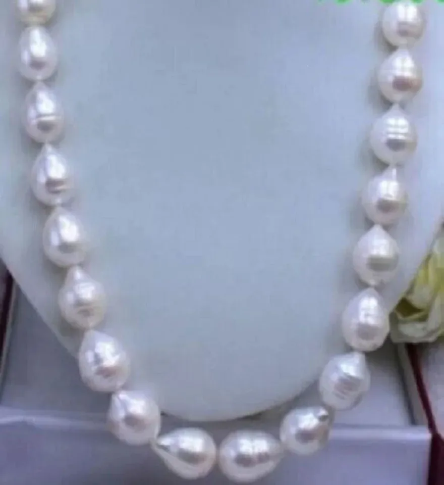 Огромное огромное 111-13 мм натуральное белое барокко жемчужное ожерелье 40 см 45 см 50 см 55 см 60 см 70 см 90 см 110 см 130 см 240510