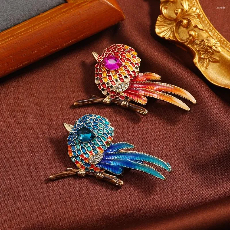 Broches colorées en ramine incruste en émail épingles de broche pour femmes 2024 luxe classique animal metal bijoux en gros
