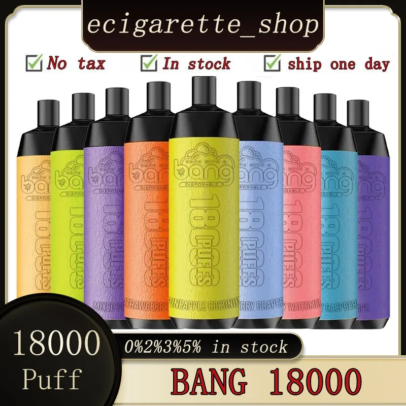 Original Bang 18000 Puffs Puff 18000 Lederhülle Einweg Vape Bang 18k elektronische Zigaretten Vape Stift wiederaufladbarer Luftstrom einstellbares Gerät Puff 18K VAPER 18K