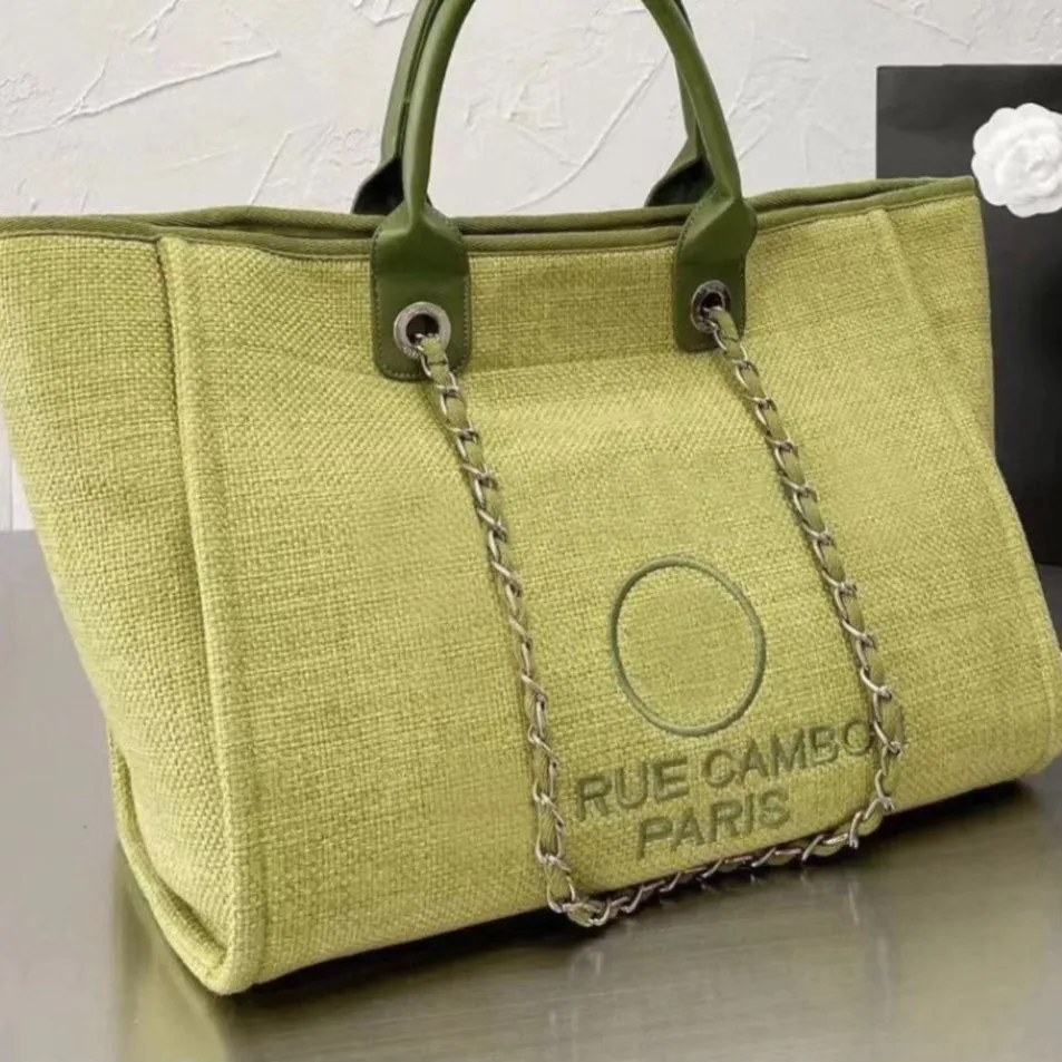 Kadınlar Lüks CH çantaları Plaj çantaları marka tuval işlemeli etiket kadınlar akşam çantası klasik yüksek kaliteli büyük çanta tasarımcıları 284m