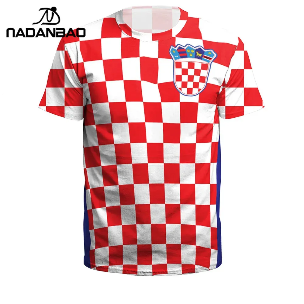 NADANBAO Summer Men/Women Croatia Football Jerseys Sport Tee Tops 3D Printing Futebol Soccer Jersey Fitness Shirt 240430