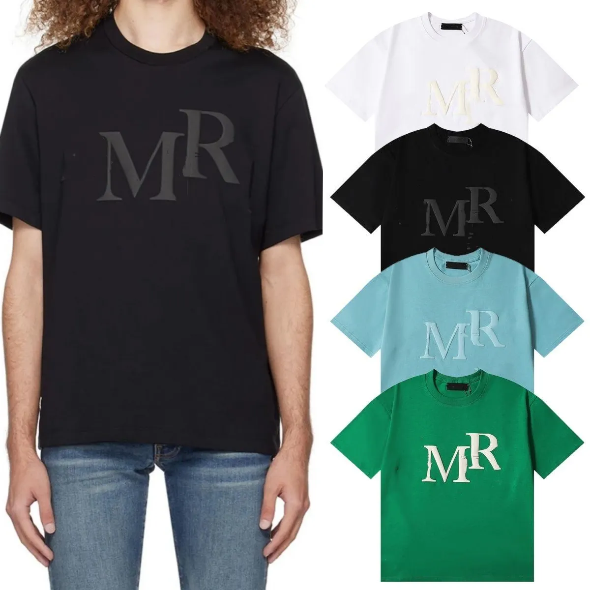 Herren -Shirt T -Shirt Luxus T -Shirt Designer Shirt Baumwolle 230g Gewicht 3D Buchstaben Design Runde Hals -Sommerhemden Großhandel Preis 2 Stück 5% Rabatt auf