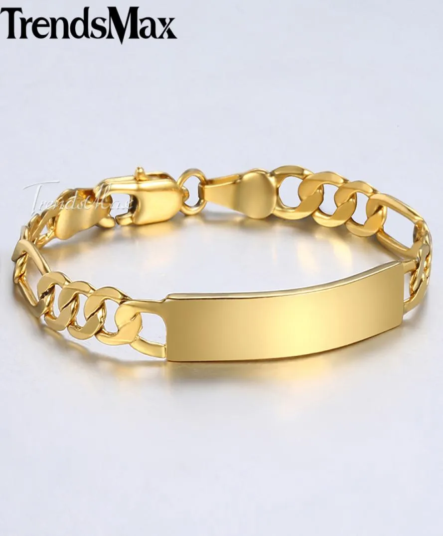 Trendsmax Baby039s Pulsera llena de oro Llena Figaro Cadena lisa Bangle Link Id Bracelet para niños Biños Niños Niños 5 mm 115cm KGBM103776223