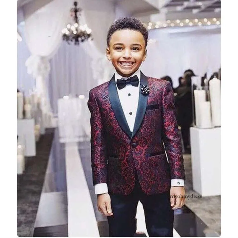 2020 NYA PRINT POOSS Formell fest Dinner Shawl Lapel Suit Tuxedo For Kids Wedding Suits Jacket+Pants Two Pieces Custom Made 0510