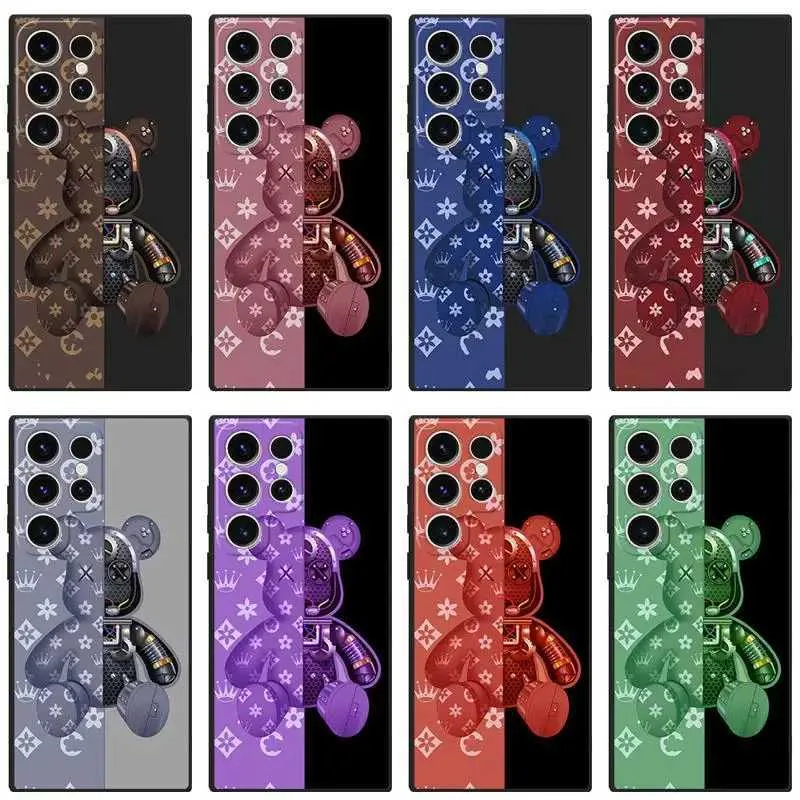 Cell Phone Cases Samsung Galaxy S23 S22 S21 S20 Plus Note 10 Plus 20 Ultra S23 Plus Soft Phone Cover Robot Bear J240509