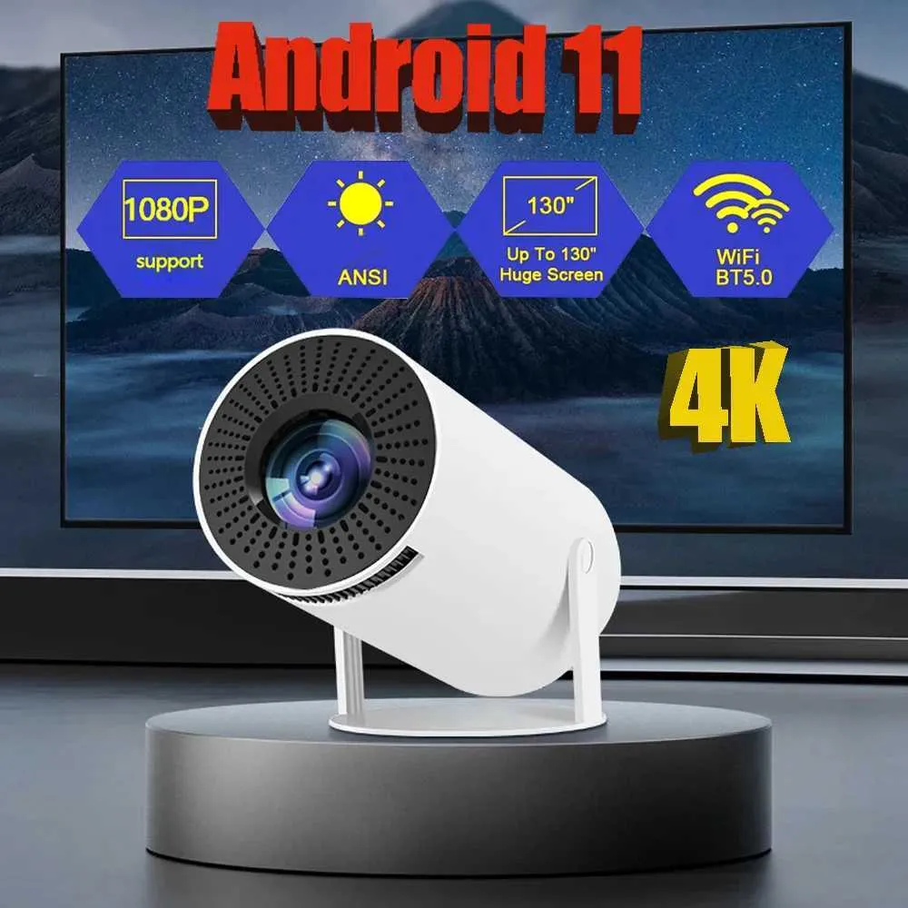 Projecteurs adaptés à 4K Android 11 Hy300Plus A20 5G WiFi Native 1280 x 720p Home Theatre Outdoor Portable Mini Projecteur Smart TV J240509