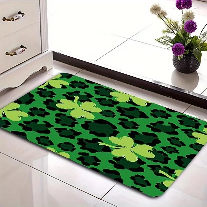 Mattor 1pc Leaf Print Entrance Door Mat Non Slip Mattor för sovrummet vardagsrumsgång Korridor Tvätt Heminredning Kök