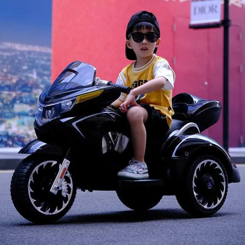 Strollery# 3-12 lat ładuj 50 kg Nowe dziecko motocyklowe jazda na podwójnych dzieciach trójkołowych z prawdziwym kluczem T240509