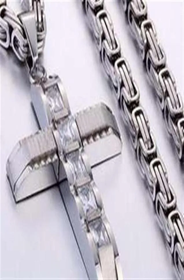 316l en acier inoxydable Juif Jewlery Byzantine Box Link Chain Collier Pendants pour hommes Femmes Hip Hop Accessoires K35907853425