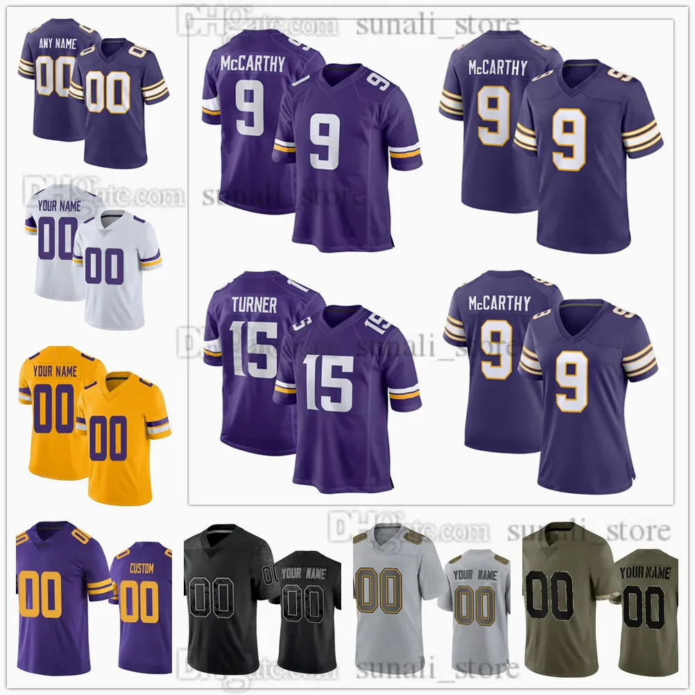 2024 Utkast till Pick No.10 Fotboll 9 J.J. McCarthy Jerseys 15 Turner 31 Khyree Jackson 78 Walter Rouse 46 Will Reichard 65 Michael Jurgens 50 Levi Drake Rodriguez sydd