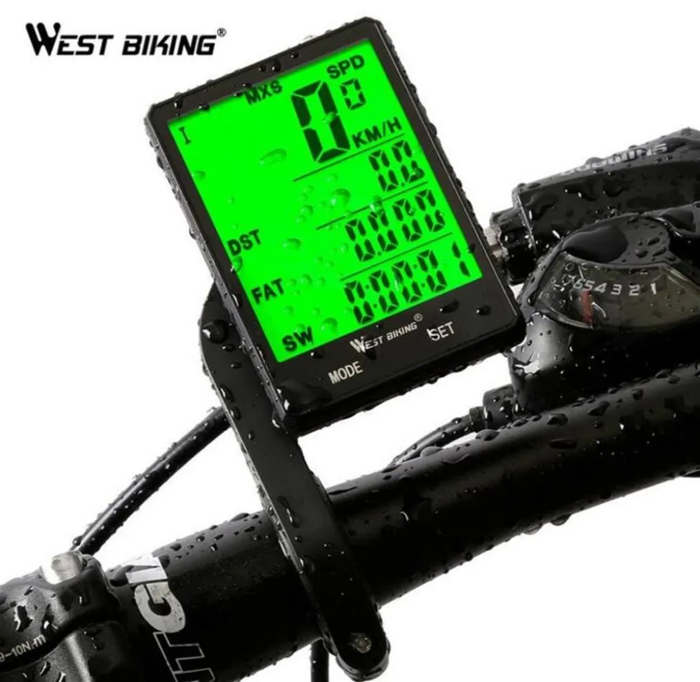 West Biking 2 8 LED Taux numériques étanche Bicycle de vélo sans fil Wired Mtb Road Cycling Odomètre Stop Watch Breeter Bike C8695835