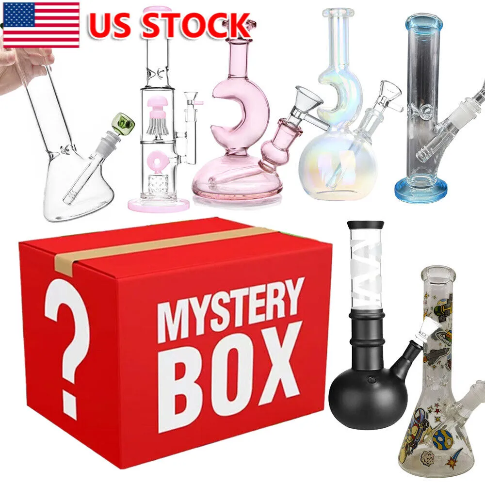 1pc Caja al azar Bilnd Glass Vidromas Hookah Pipada de agua Bong Bong con tazón