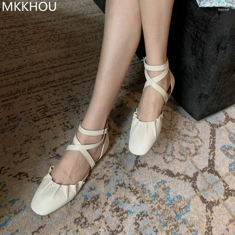 Chaussures décontractées Mkkhou Flat de taille de cuir de haute qualité pour femmes