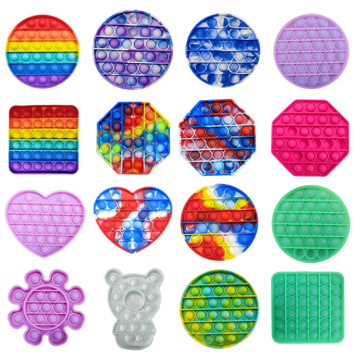 Fluore scence Push pers Bubble Sensory party Toys Autism Special Needs Stress Reliever It Squeeze Board Game Anxiety Kids Adults Sale decompresstion toy4178198