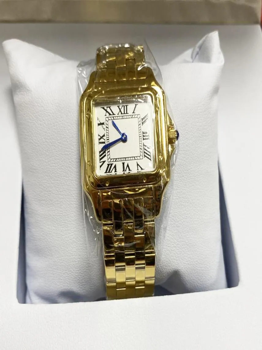 Nowe kobiety zegarki Dial Wysokiej jakości luksusowa marka Goldsilver kwarc nierdzewna bateria bateryjna Lady Watch3347934