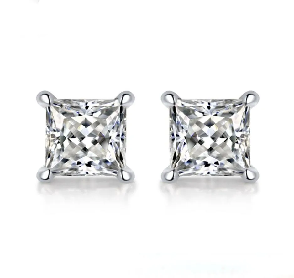 Real 05ct Moissanite Stud earrings for women men solid 925 Sterling Silver solitaire Round Diamond earrings Fine Jewelry2123549