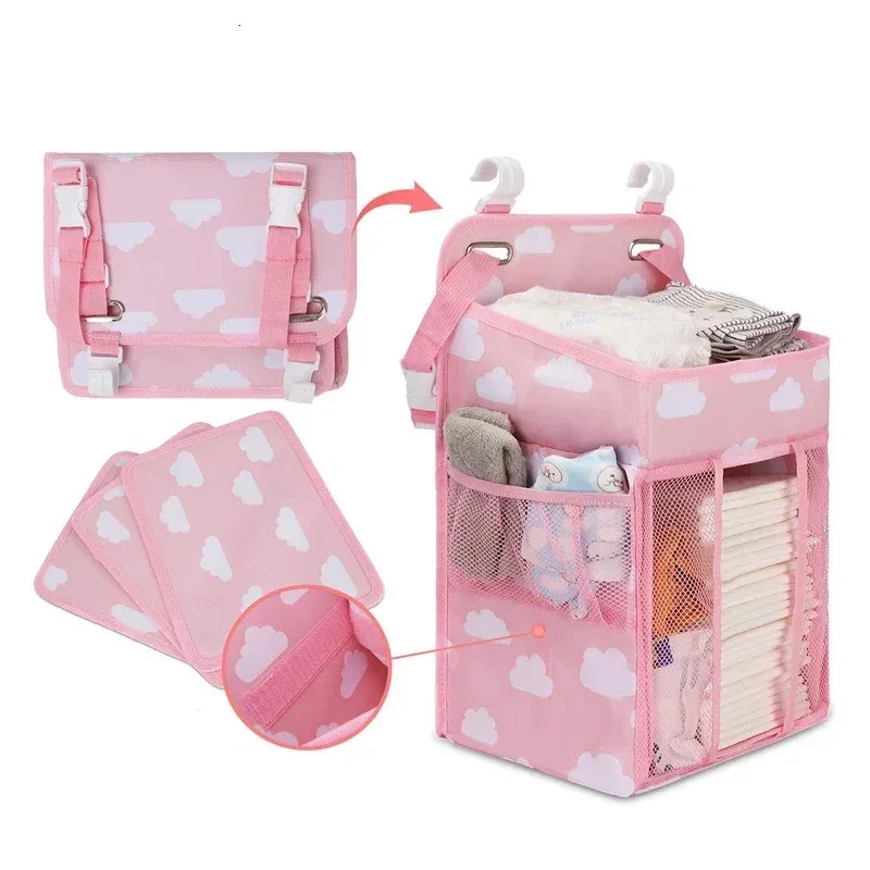 Organisateur suspendu de piste sac de rangement de poche sac de rangement de berceau bébé née lit de lit de lit de lit de lit de lit de lit de lit bébé 240509