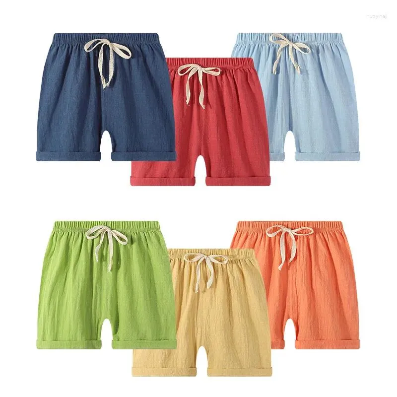 Shorts Summer Short Short Linen Boys Girls Bambini Bambini per bambini Pantaloni da spiaggia per bambini Baby Roupa Infantil Menina