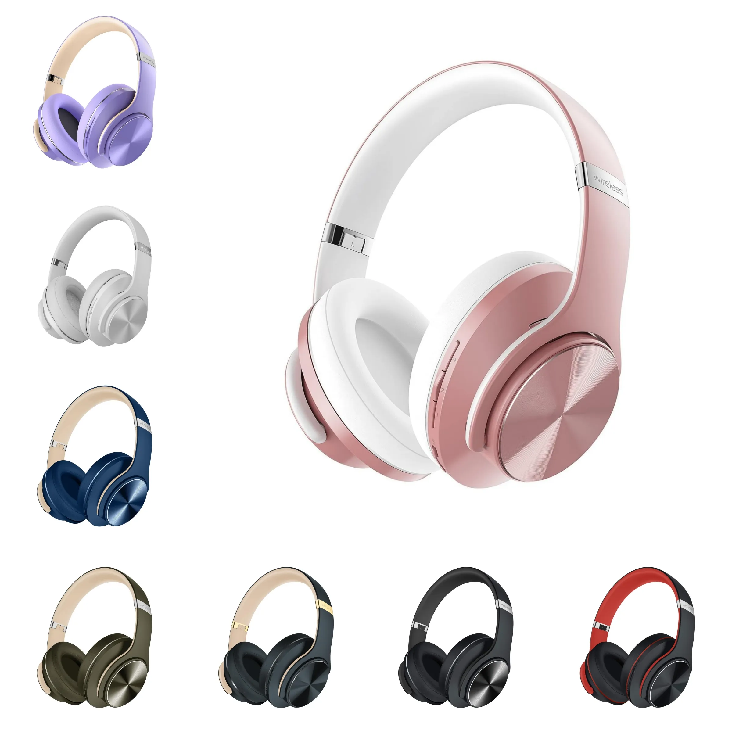 Vaga 5 Bluetooth -hörlurar trådlöst headset 90 timmar långlastande brus isolerande hifi stereo djupa bas hörlurar med mic -spel som kör pannband