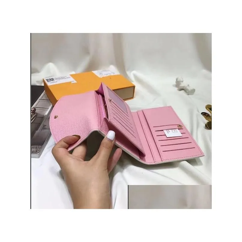 Top -Qualität mit Schachtel Real Leder Mtticolor Münzgrundstück Langer Brieftaschenkarte Klassiker Reißverschluss Pocket M60136 Drop Lieferung DHKPN DHKPN