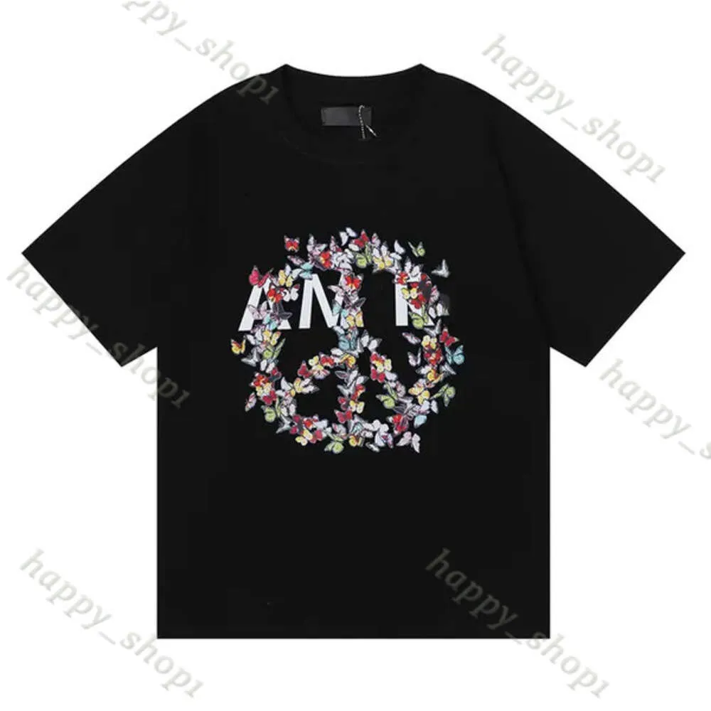 Designer Amirirs T-shirt masculin Hip Hop Streetwear Cotton Brand Letter Flower Imprimé Amirii T-shrit surdimensionné pour les hommes Femmes Tops Amiriri Tees 431