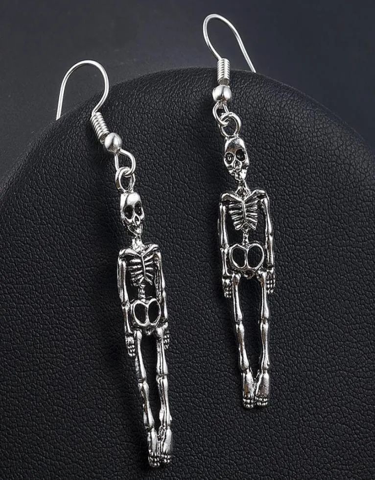 Stud vintage skalle skelett örhänge för halloween kvinnor smycken fest gåvor mode6629956