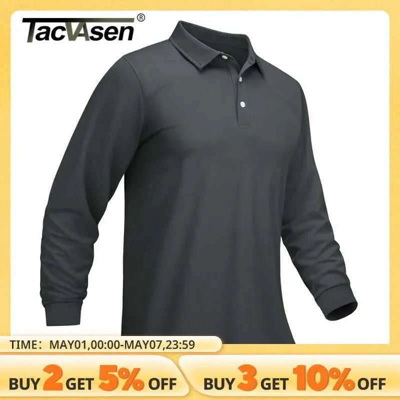 Heren Polo's Takawasen Snel gedroogde poloshirt Heren Ademend lange mouwen T-Shirt Sports Leisure Work Zipper Top Q240509