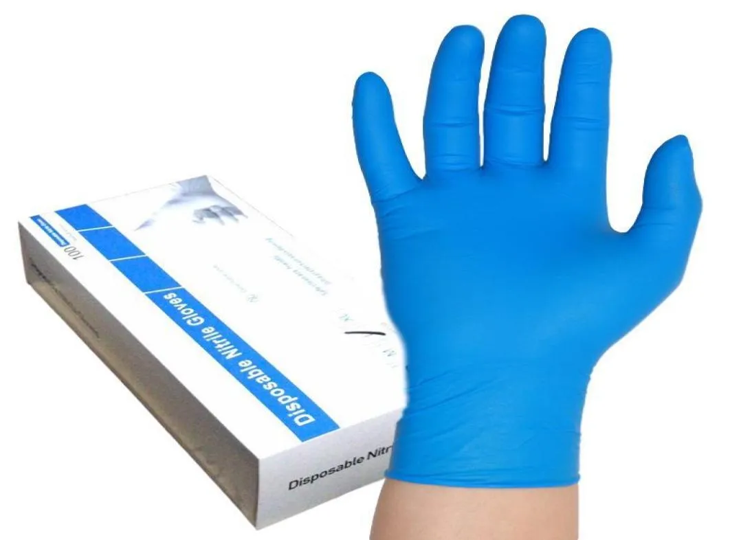 Gants de nitrile jetables de qualité alimentaire Gants de nitrile antistatiques usures de protection contre le main-d'œuvre en caoutchouc blanc