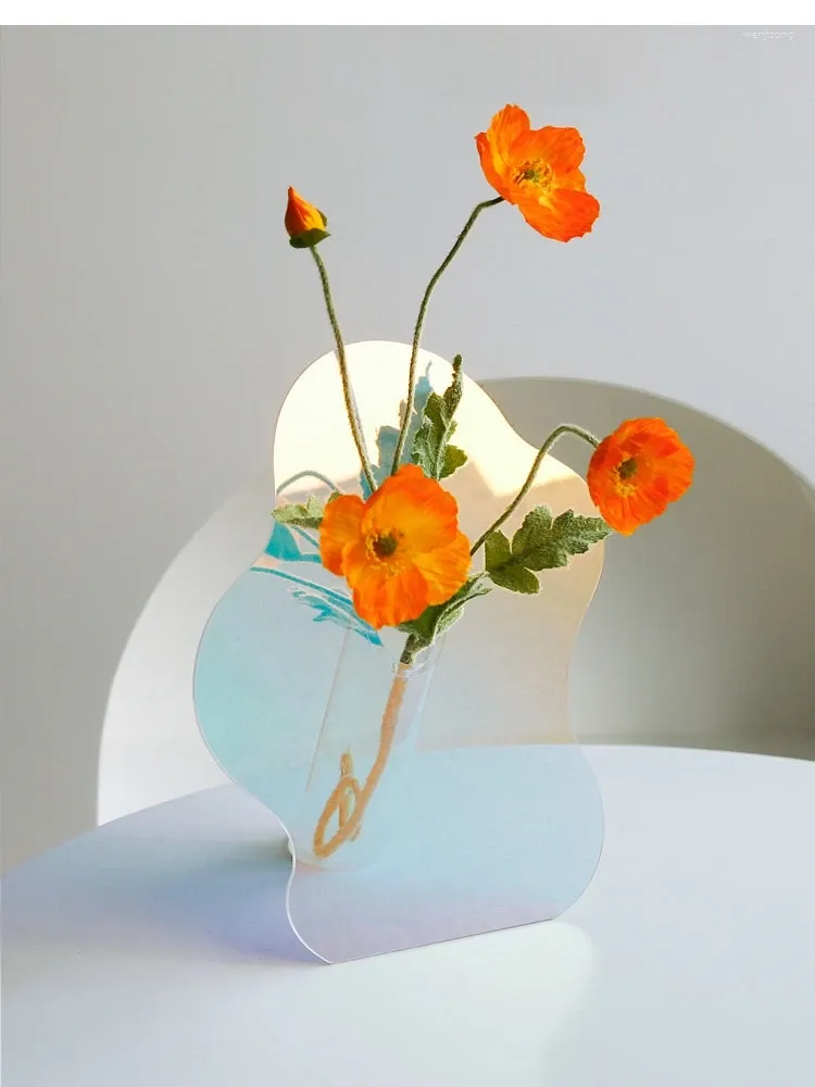 花瓶クリエイティブアクリル型花瓶の家の装飾モダンドライフラワーアレンジメントコンテナリビングルーム装飾
