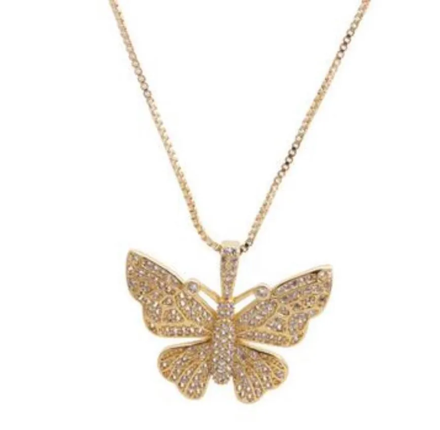 Chaînes Colliers Pendants Bijoux Sier Mélange Colorf Beau Butterfly Charme Pendant Jaune bleu blanc Summer Cute NE4594696