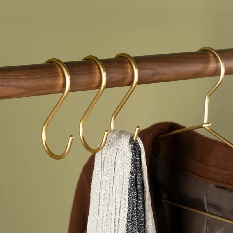 5st Gold S-Shape Hooks Clothes Hanger Aluminium Alloy Hangers Handbag Hanging Hooks Scarf Holder Storage Organizer Coat Rack 240510