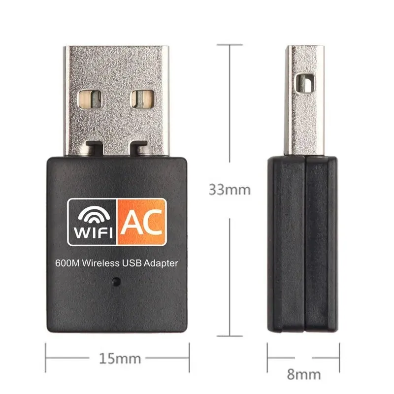 Nieuwe 600Mbps 2,4 GHz+5GHz Dual Band USB WiFi Adapter Draadloze netwerkkaart Wireless USB WiFi Adapter Wifi Dongle PC Netwerk Card voor draadloze netwerkkaart