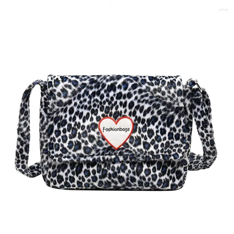 Bag Faux Far Crossbody Leopard Çanta Moda Küçük Messenger Tasarımcı Kadınlar İçin Yumuşak Kış