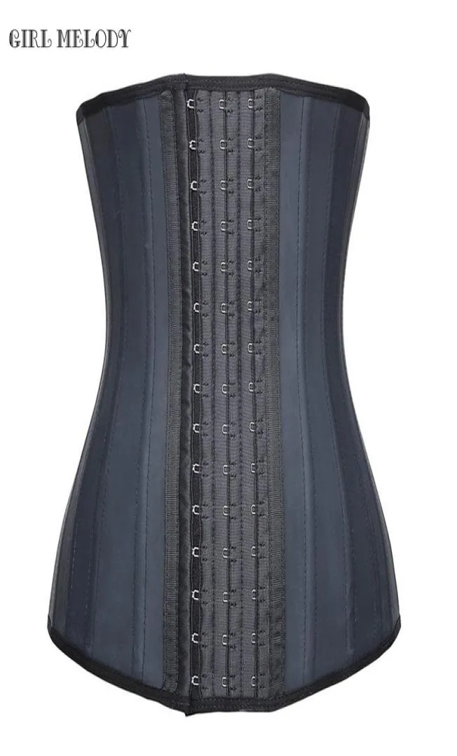 Whole Firm Control Level 25 Steel Bone Waist Trainer For Women Latex Waist Traning Corsets And Cincher With 3 Hooks Hoy Body 1563961