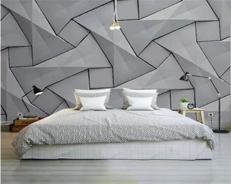 Carta a parete 4D moderna per pareti Sfondi in tessuto in seta cemento Stereoscopic grigio da letto murale soggiorno decorativo sfondo decorativo7297070