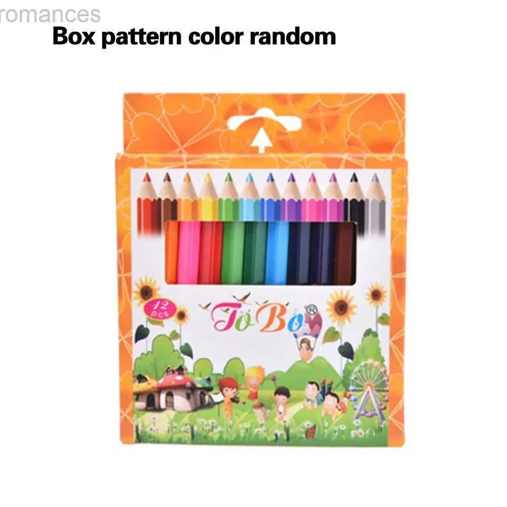 Lápices 12 colores/juego de lápices de colores de madera natural suministros de grano de granos artistas de la escuela de la escuela lápices de oficina D240510