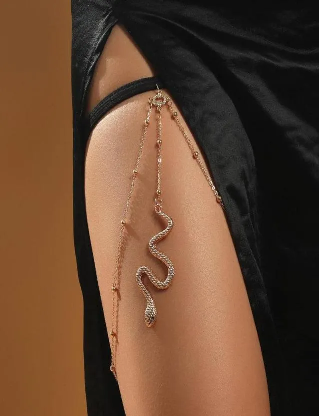 Catene sexy Lady Body Chain Style Bone Style Simple Multillayer Decorazione per gambe Gioielli8086413