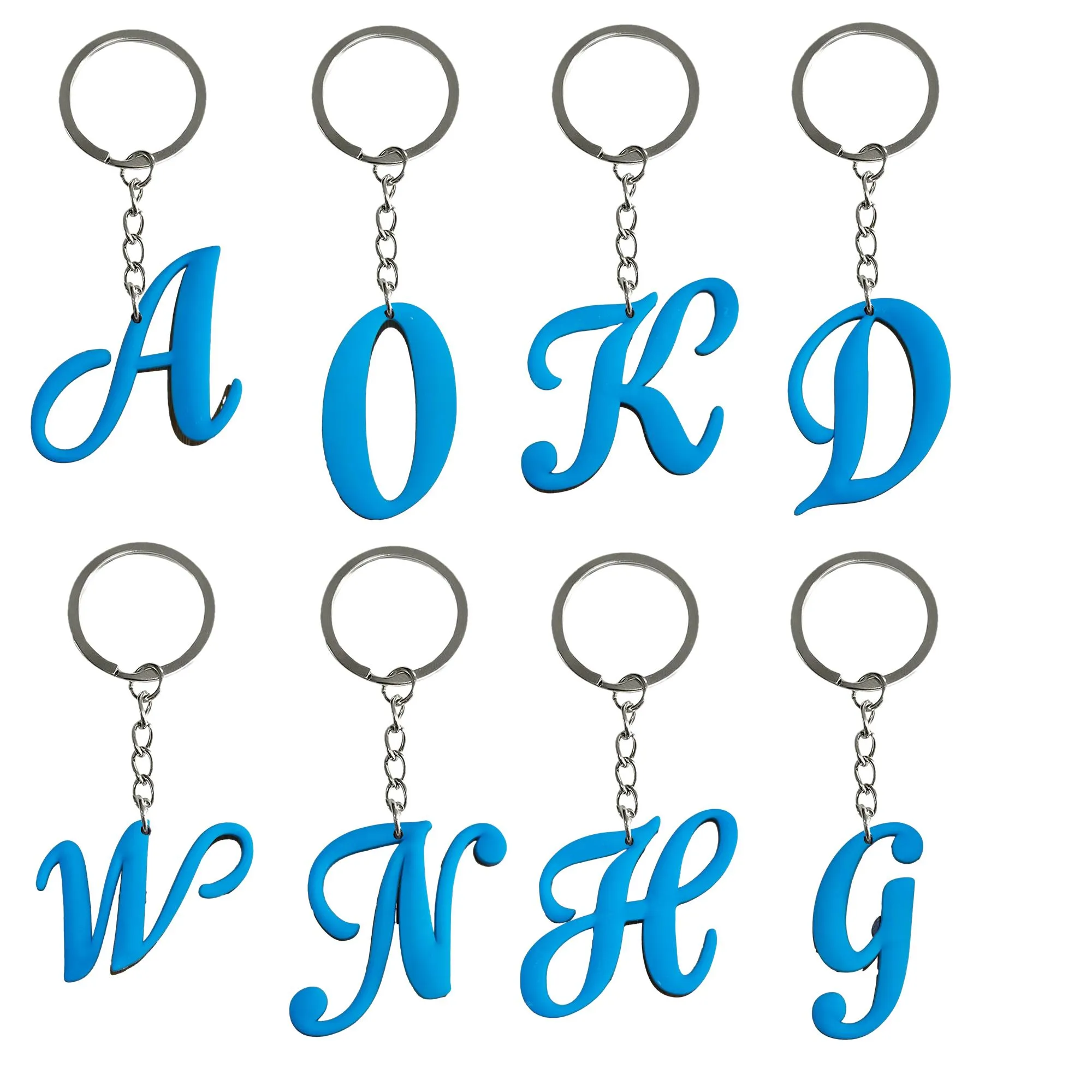 Charms Blue крупные буквы для ключей для ключей для рюкзака для детей, детская вечеринка, Keyring Подходит для школьной сумки, женщины, ключ, кольцо, девочки, подвеска ac otfwe