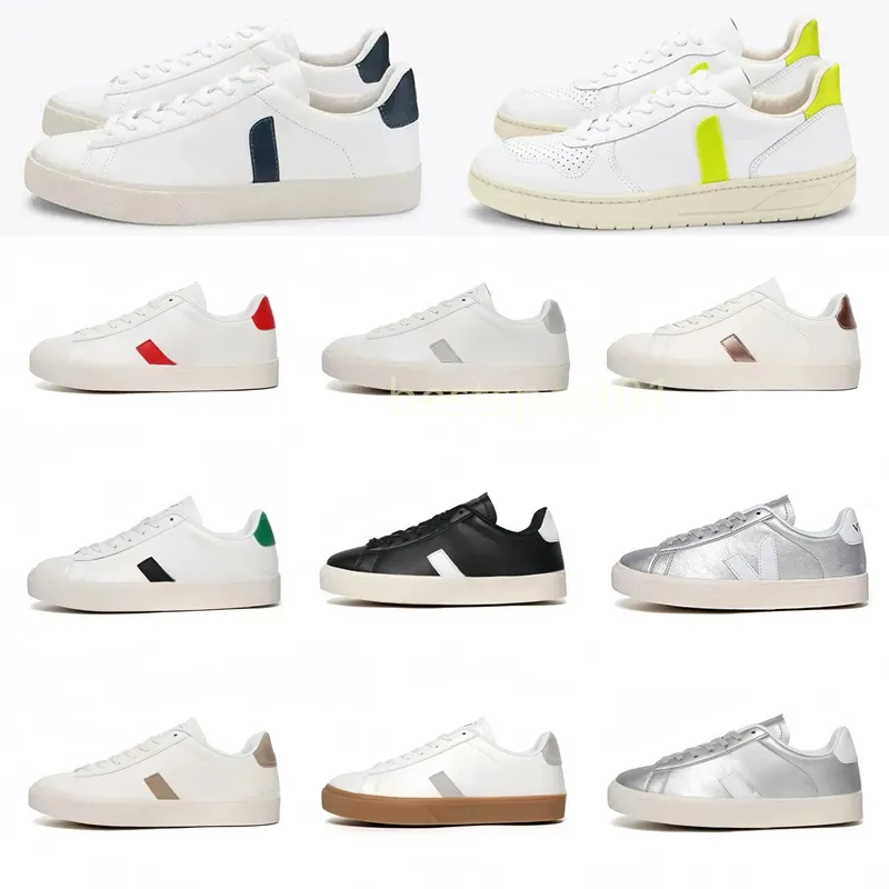 2024 Fashion Français Brésil vert Vie à faible carbone V Volate de coton biologique Fémeaux Femmes Casual Classic White Designer Chaussures Mentes Mens 36-45 W3