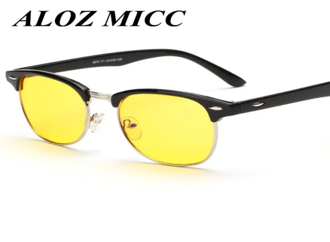 Aloz Micc Half Metal Night Vision Occhiali da sole menwomen Brand Resigner Radiation Protect Computer Glasses Night Vision Driver GL4153505